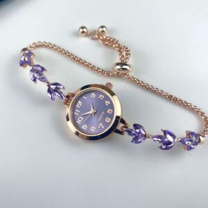 Amethyst Purple Crystal Bracelet Watch