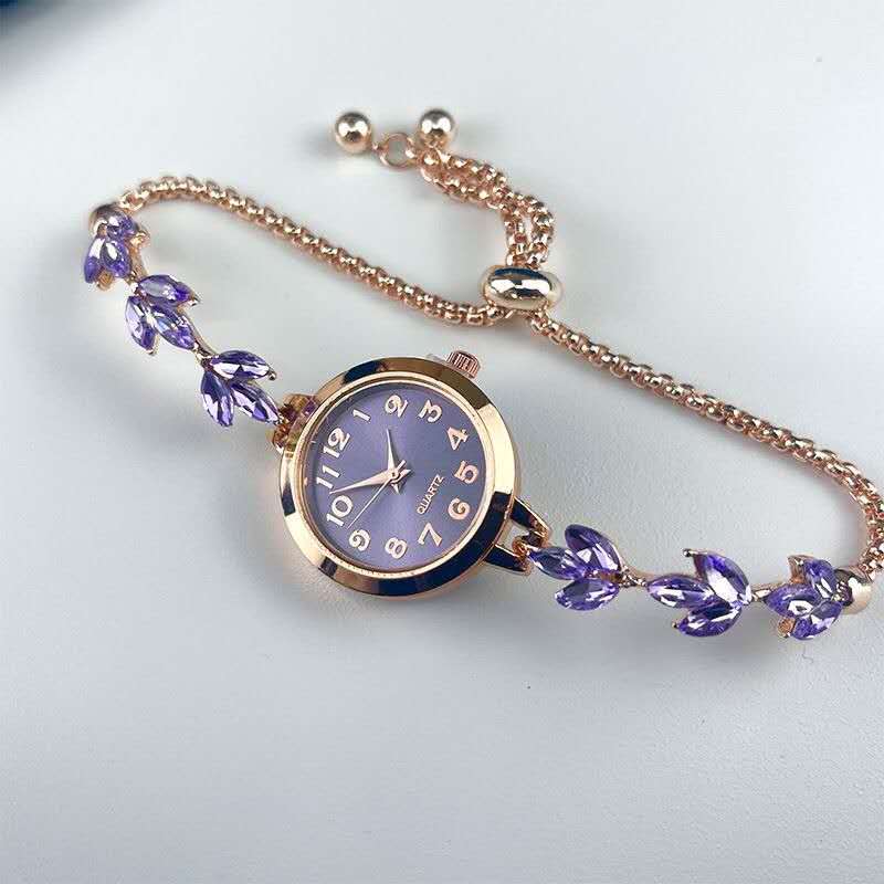 Amethyst Purple Crystal Bracelet Watch
