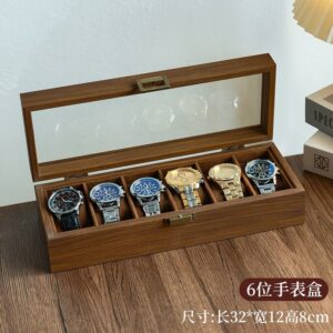 Classic Walnut Wood 6-Slot Watch Box